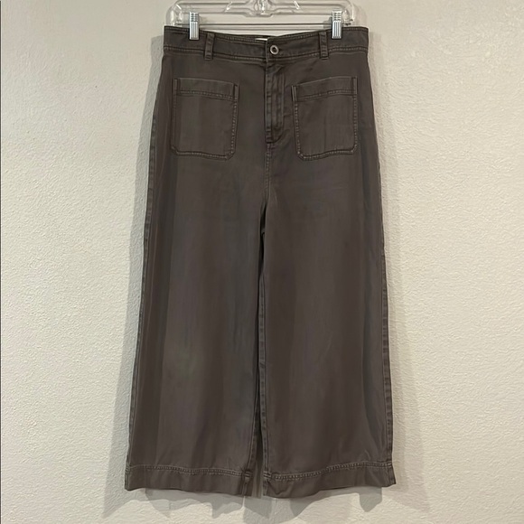 Anthropologie Cloth & Stone high rise cropped wide leg pants 30 - Picture 1 of 8